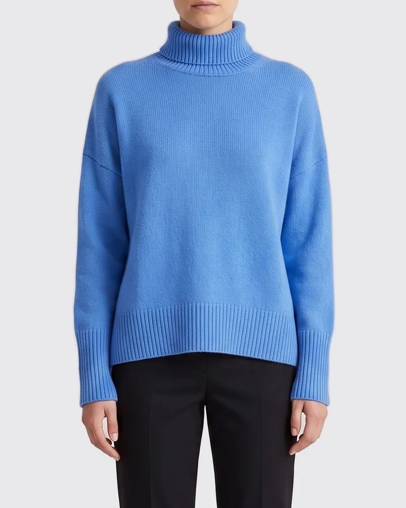 Lisa Yang Rollkragenpullover aus reinem Kaschmir mit überschnittenen Schultern Hellblau