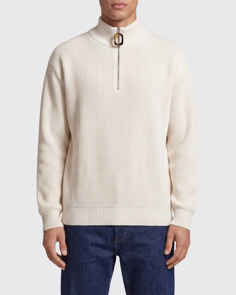 J.W.Anderson Pullover mit hohem Kragen und halbem Reißverschluss aus Wollmischung Weiß