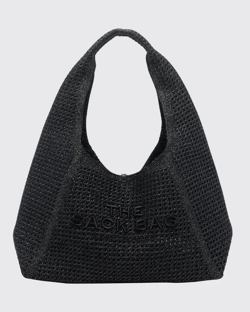 Marc Jacobs The Sack Schultertasche aus Lurex mit herausnehmbarer Innentasche Schwarz