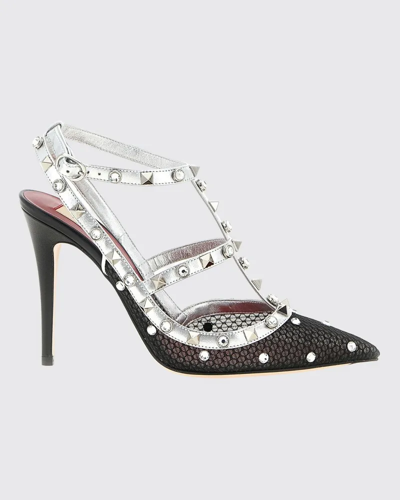 Valentino Garavani Rockstud Pumps aus Netz-Nylon und Leder mit Strasssteinen und Nieten Bunt