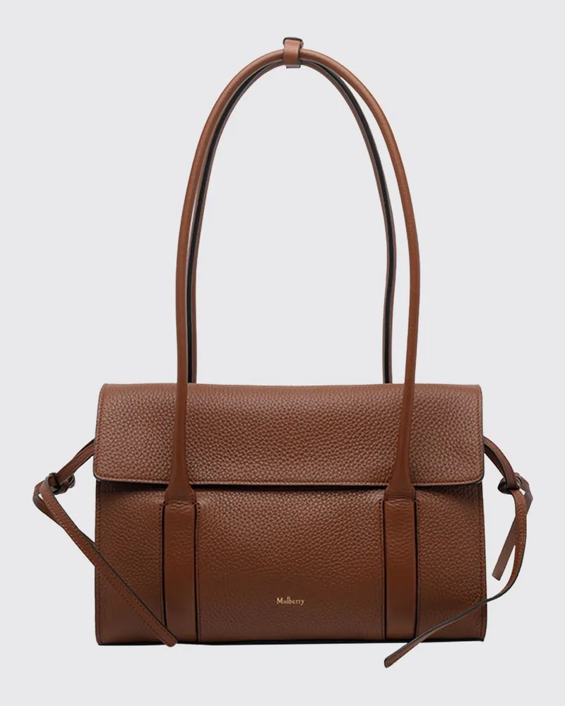 Mulberry Soft Bayswater Schultertasche aus genarbtem Kalbsleder Braun