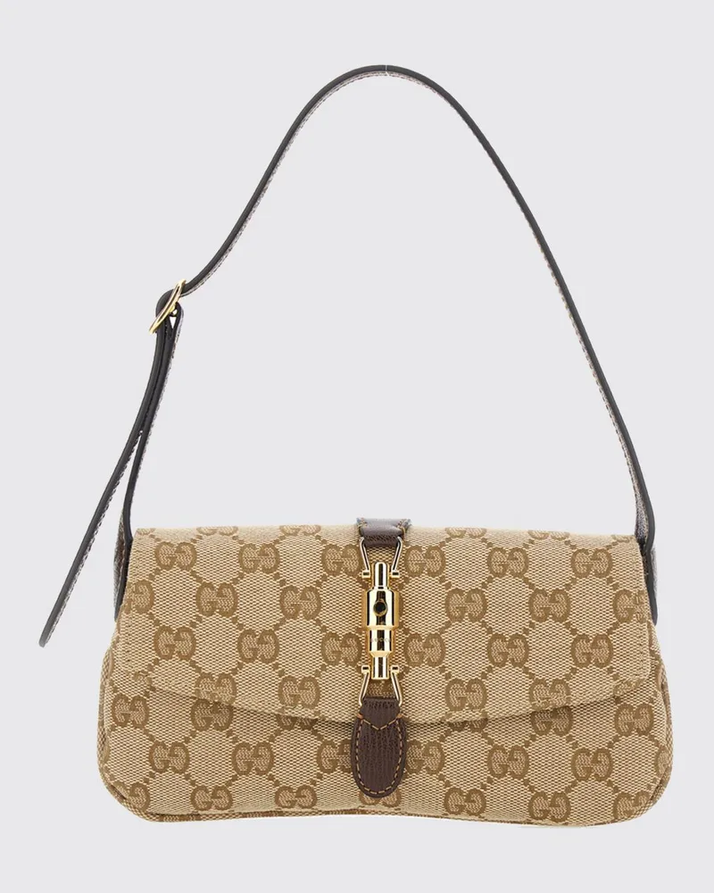 Gucci Mini Jackie Tasche von aus GG-Jacquard mit abnehmbarem Schultergurt Beige