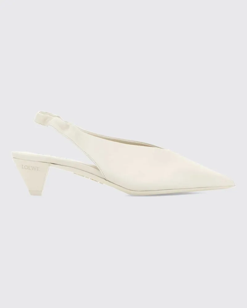 Loewe Origami Cubic Slingback-Pumps aus Lammleder mit niedrigem Kegelabsatz Weiß