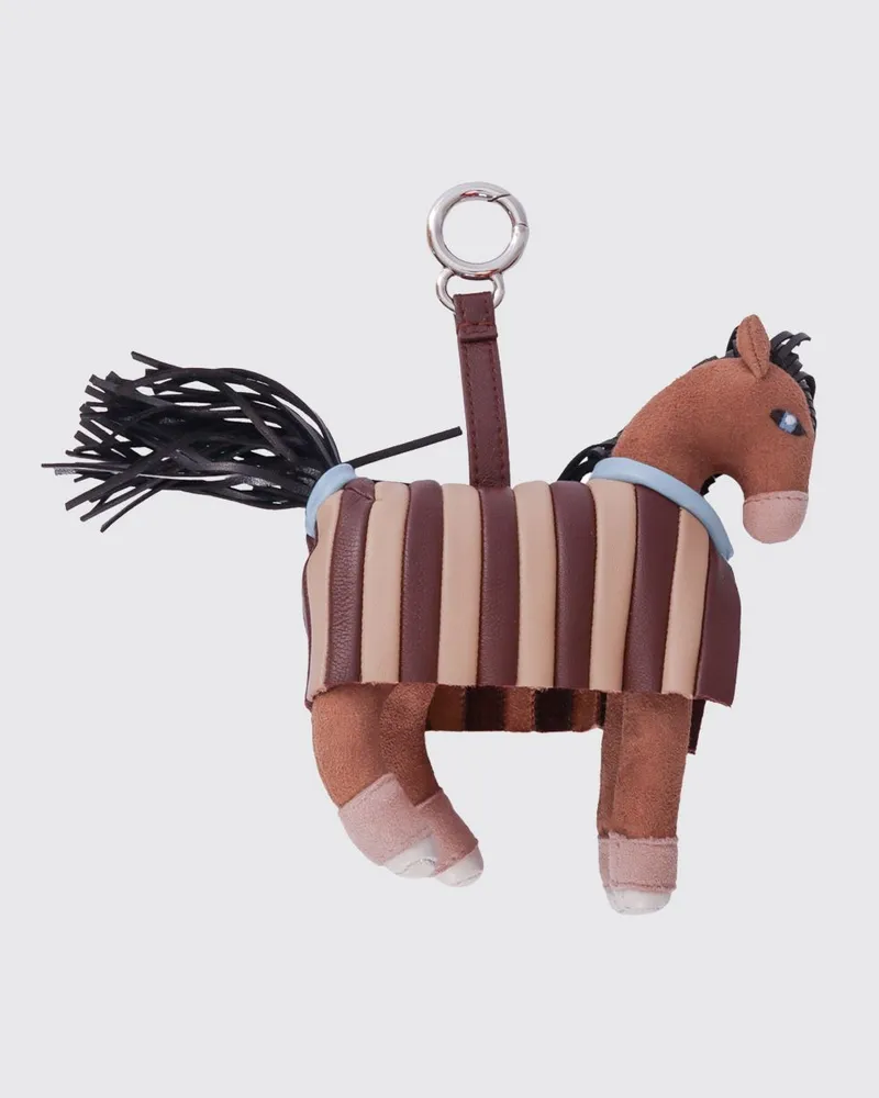 Fendi Schlüsselanhänger aus Kalbsleder in Pferdeform Braun