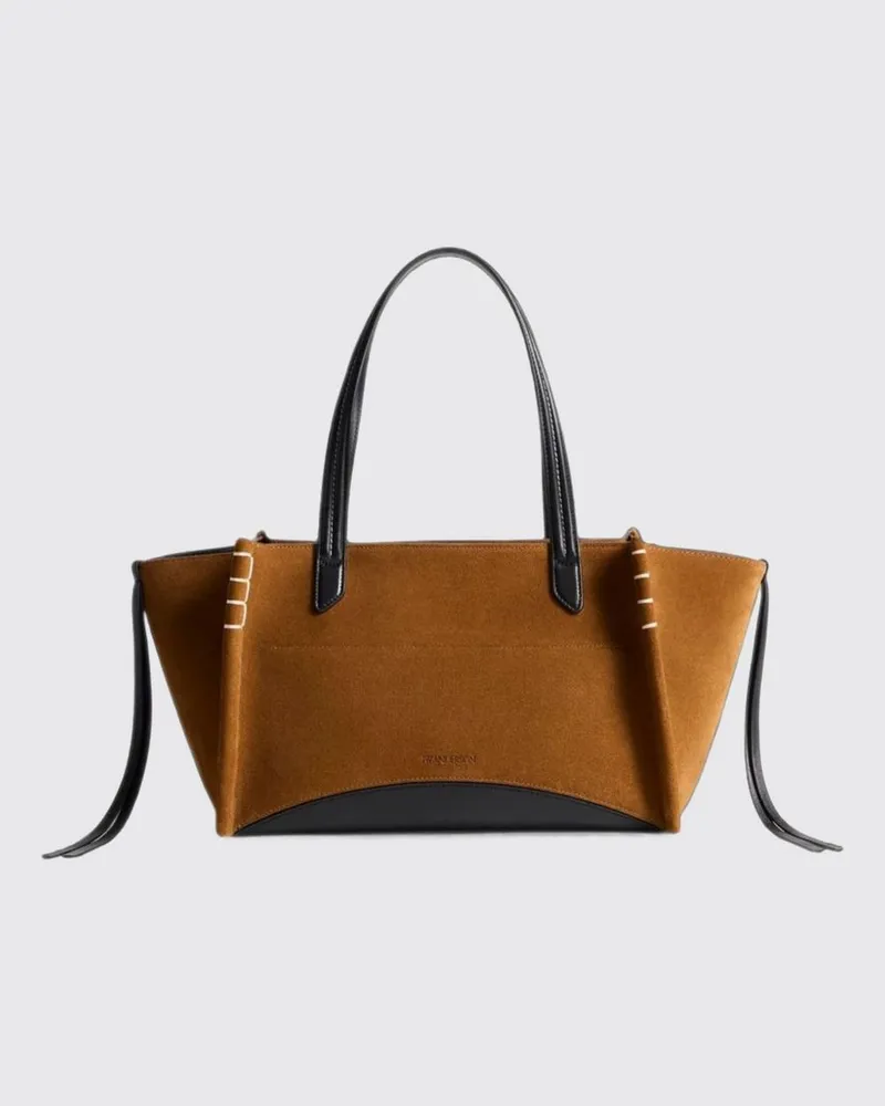 J.W.Anderson Schultertasche aus Wildleder mit Kontrastnähten Camel