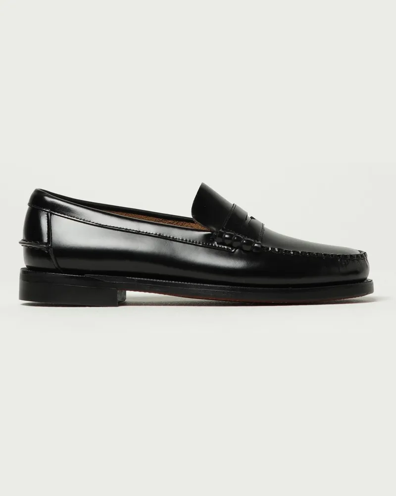 Sebago Classic Dan Mokassins aus gebürstetem Leder Schwarz