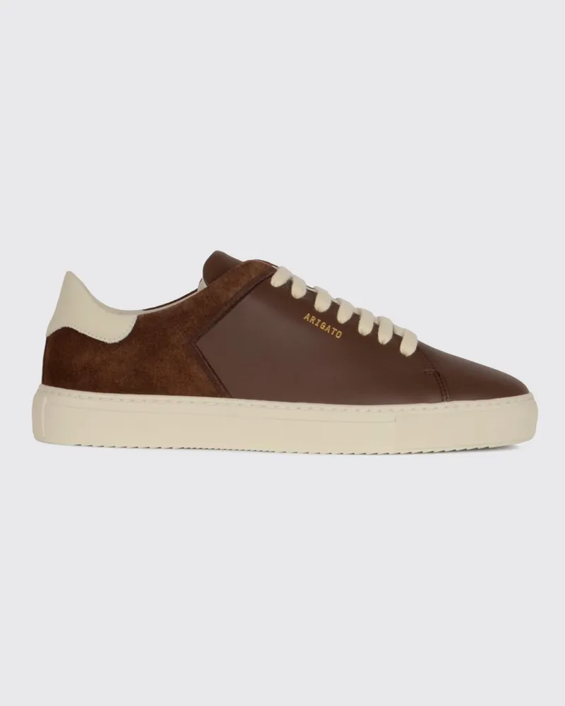 Axel Arigato Clean 90 Split zweifarbige Low-Top-Sneaker aus Leder und Wildleder Braun