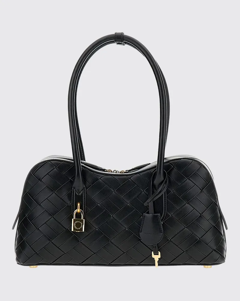 Stella McCartney Geflochtene Ryder Schultertasche von aus veganem Eco Alter Mat Schwarz