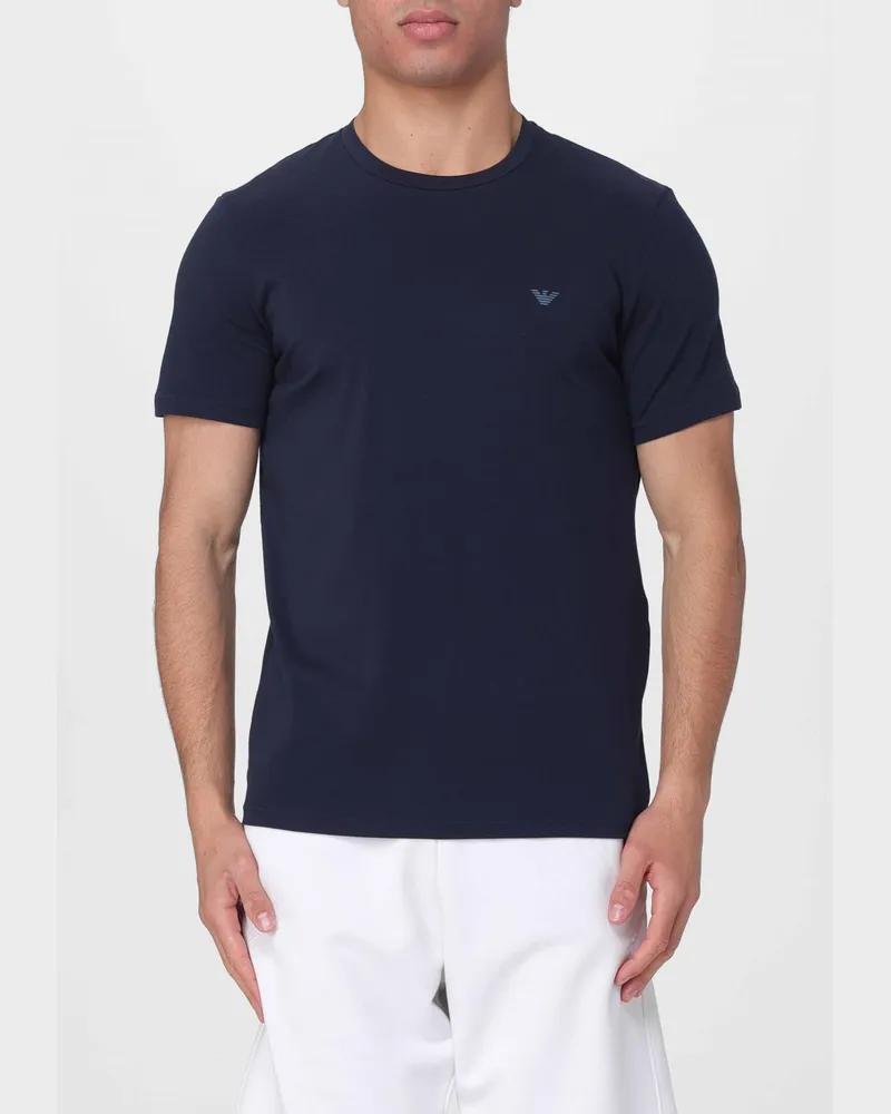 Emporio Armani 2er-Set T-Shirts aus Baumwoll-Jersey Blau