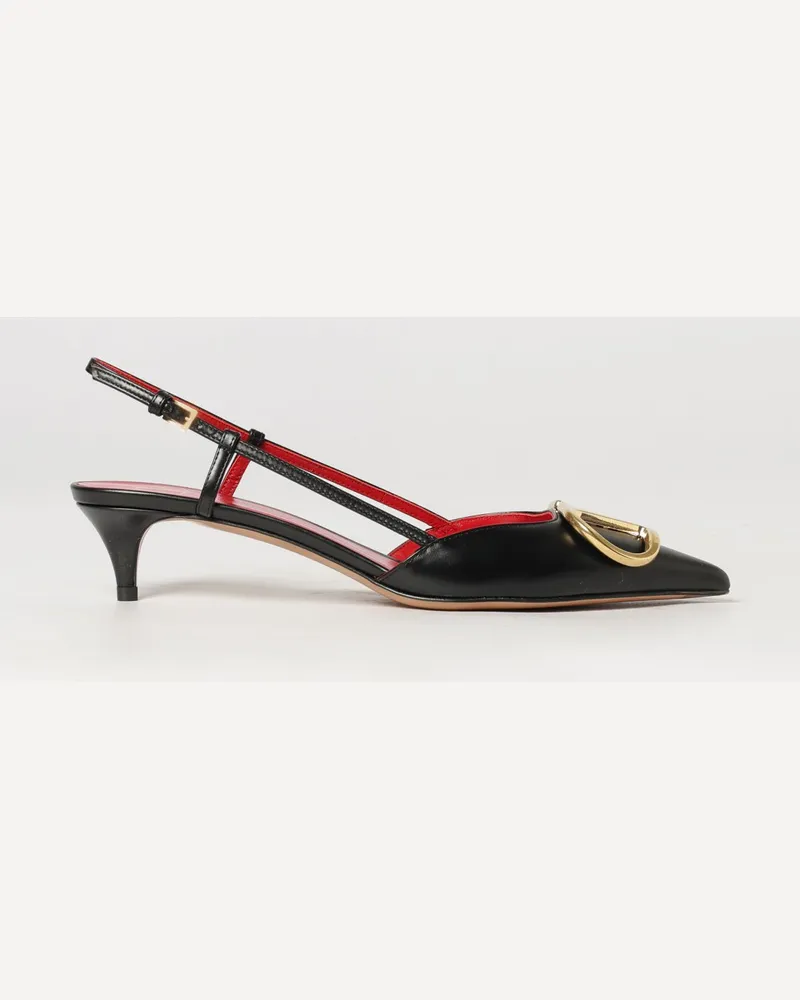 Valentino Garavani VLogo Signature Slingback-Pumps aus Kalbsleder mit niedrigem Absatz Schwarz