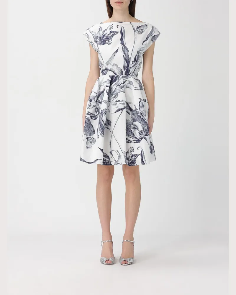 Erdem Mini-Kleid aus Baumwolle mit Blumenprint Weiß