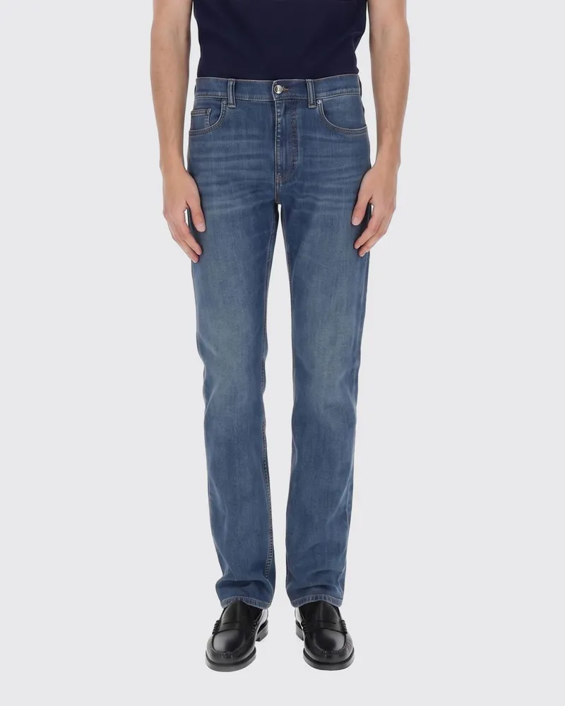 Versace Slim Fit Five-Pocket-Jeans aus Baumwolldenim von mit Logo Denim