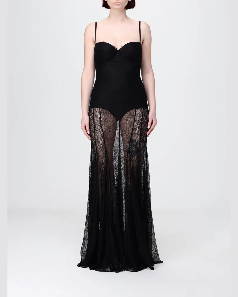 Elisabetta Franchi Spitzen-Slipdress Schwarz