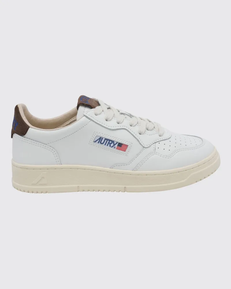 AUTRY Medalist Low Top Sneakers aus zweifarbigem Leder und Wildleder Weiss