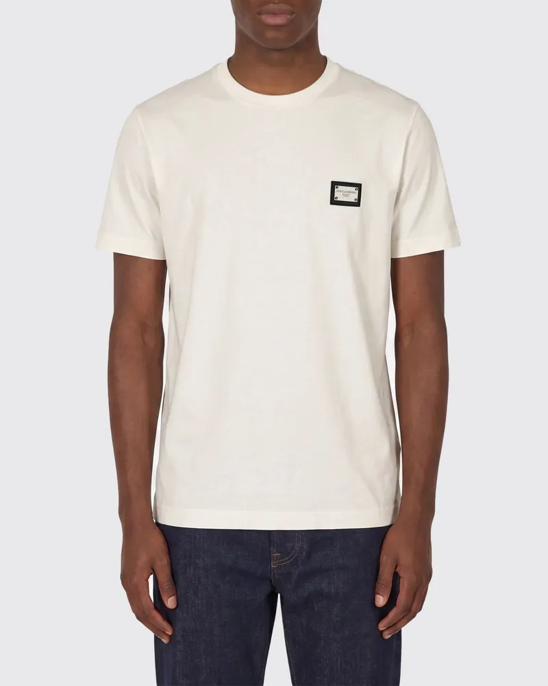Dolce & Gabbana DOLCE  GABBANA Baumwoll-T-Shirt mit Logo Dolce & Gabbana Weiß