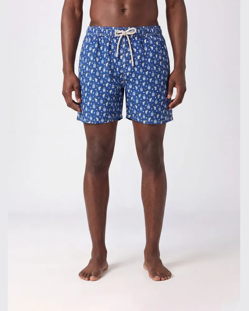 MC2 Saint Barth Badeshorts mit Grafikprint und Kordelzugbund Royal
