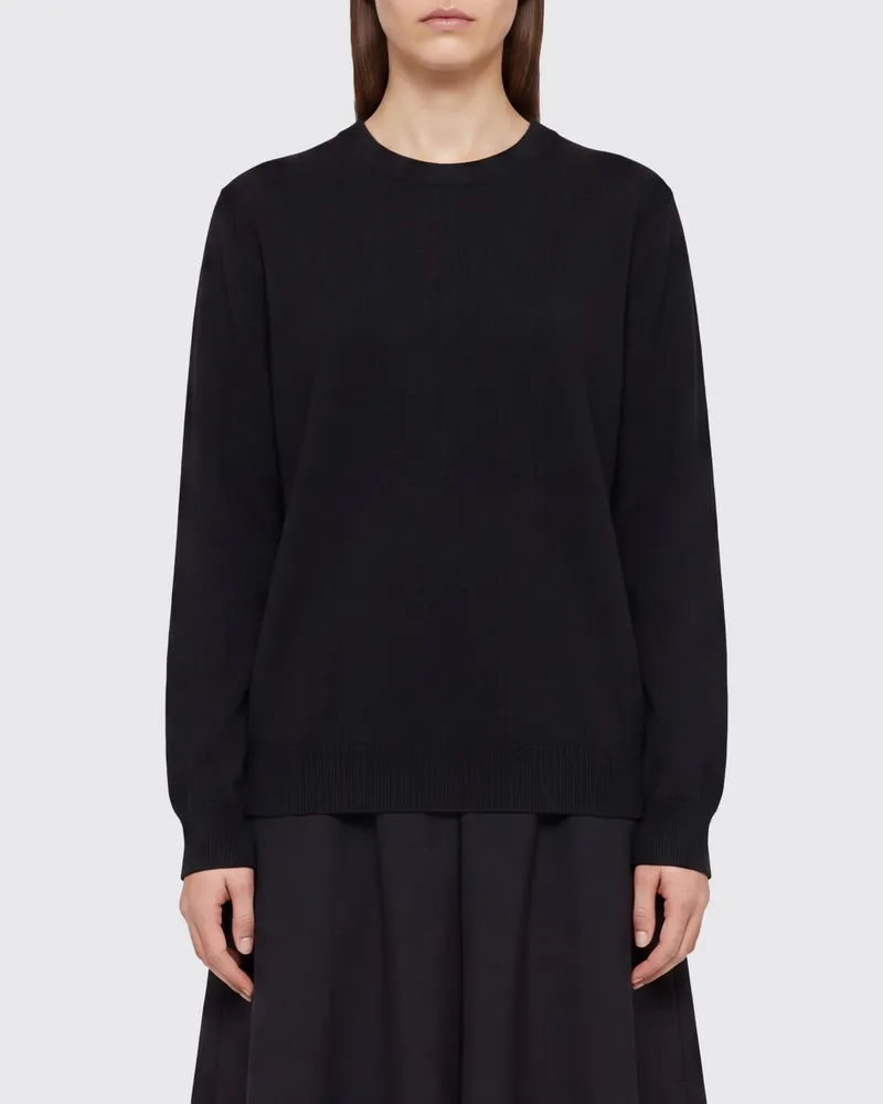Jil Sander Pullover mit Rundhalsausschnitt aus reiner Merinowolle Schwarz