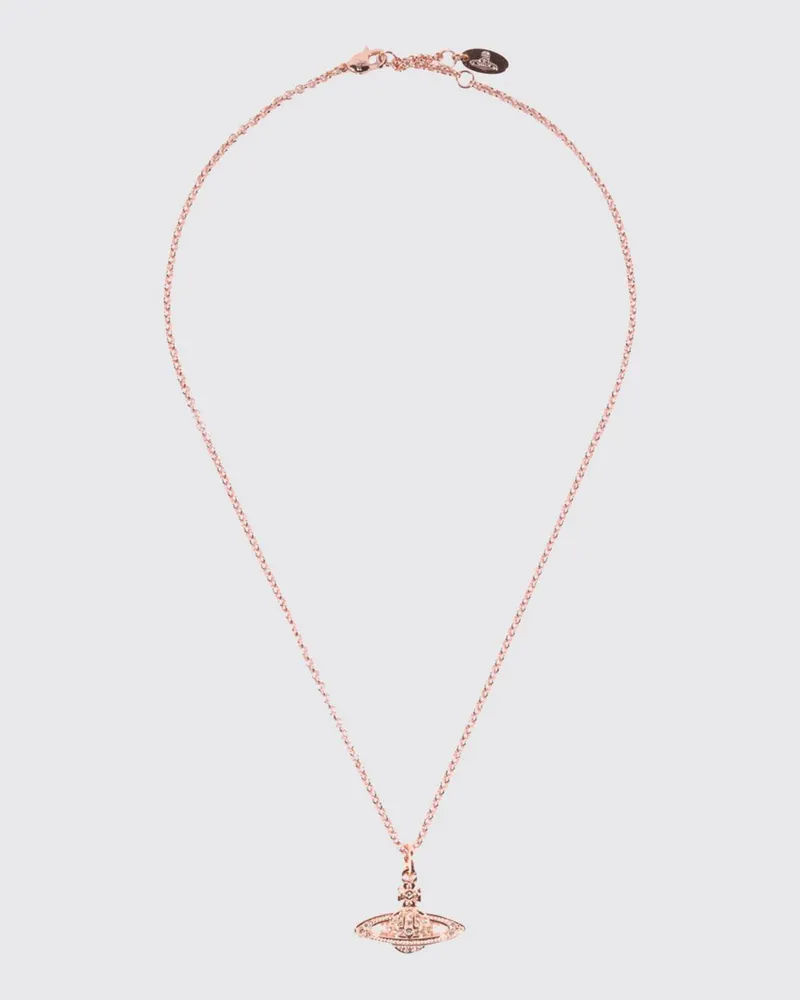 Vivienne Westwood Messing-Halskette von mit Orb-Anhänger und rosa Kristallen Pink