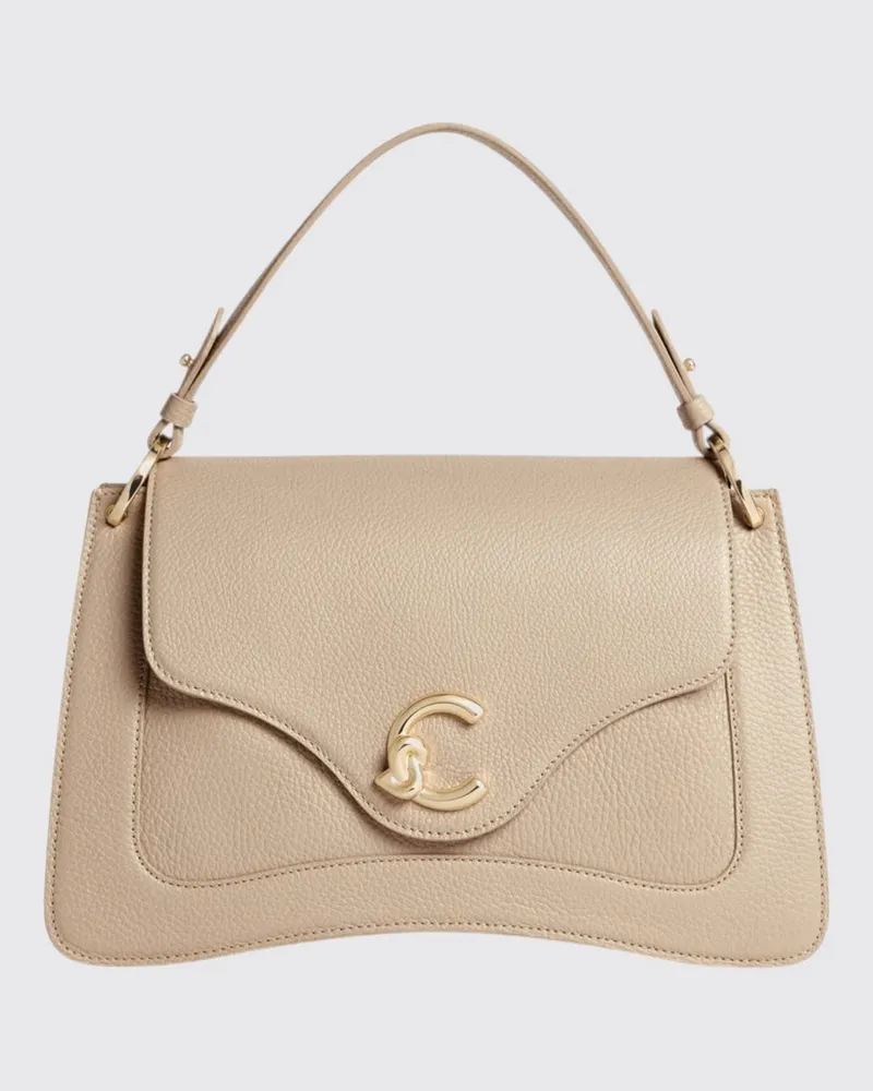 Coccinelle C-Me Tasche aus genarbtem Leder Beige