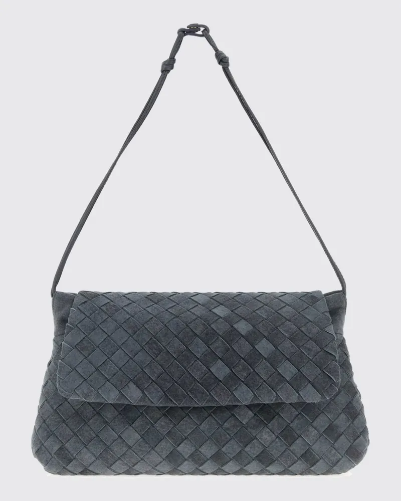 Bottega Veneta Giorno Tasche aus geflochtenem Wildleder Grau