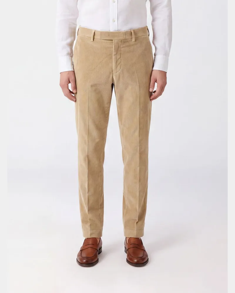 PT TORINO Slim-Fit Chinos von aus geripptem Baumwoll-Cord Beige