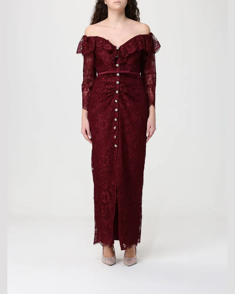 Self-Portrait Kleid damen Burgunderrot