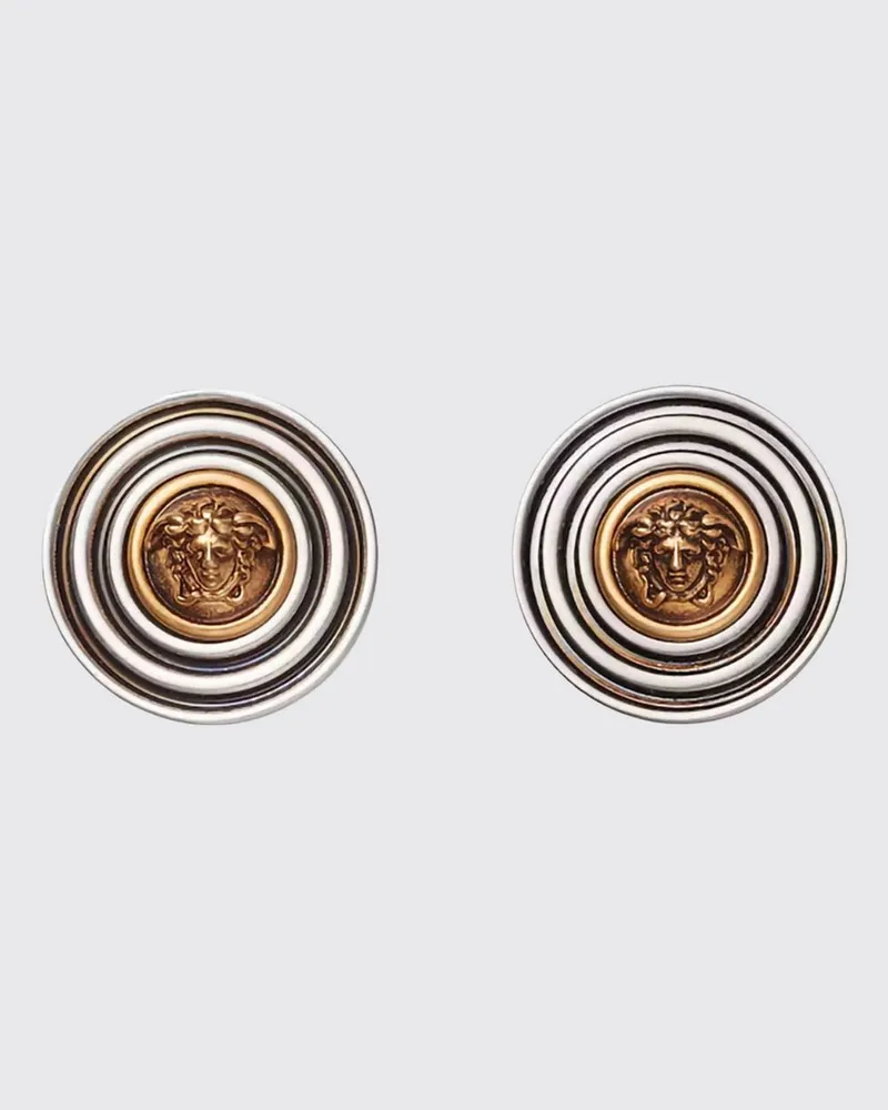 Versace Zweifarbige Metall-Ohrringe von mit abstraktem Design Stahl