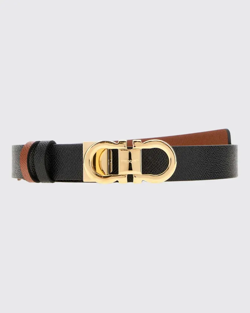 Ferragamo Ledergürtel mit Gancini-Schnalle Schwarz
