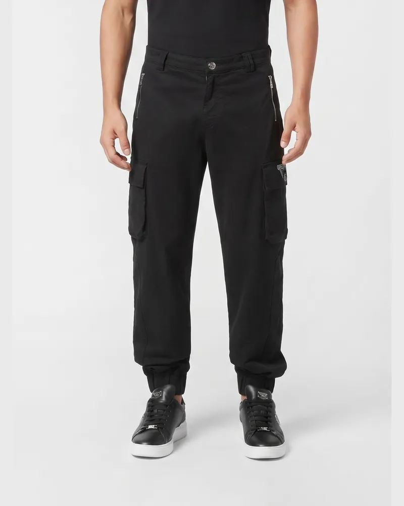 Philipp Plein Cargo-Hose aus Baumwolle Schwarz