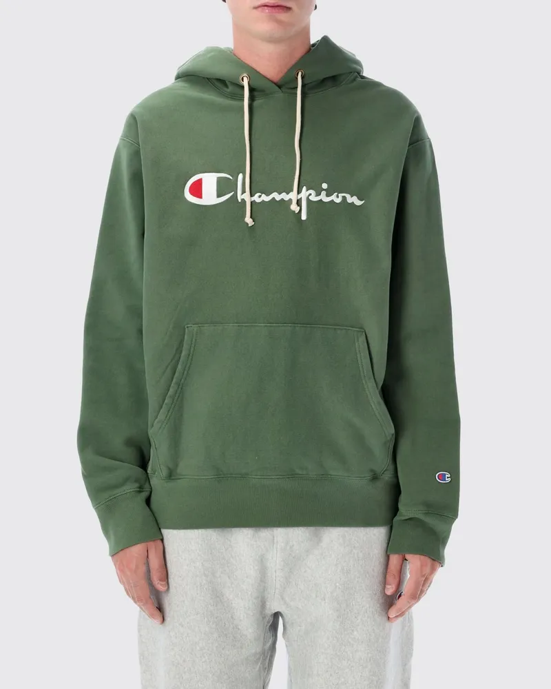 Champion Oversize-Hoodie aus Baumwolle mit Kontrastlogo Grün