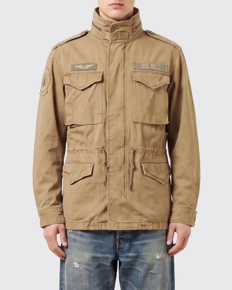 Ralph Lauren Utility-Jacke von aus Baumwolle im Militär-Stil mit Kordelzug Beige