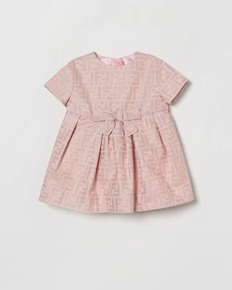 Fendi Mini-Kleid aus Baumwollmischung mit Lurex Pink