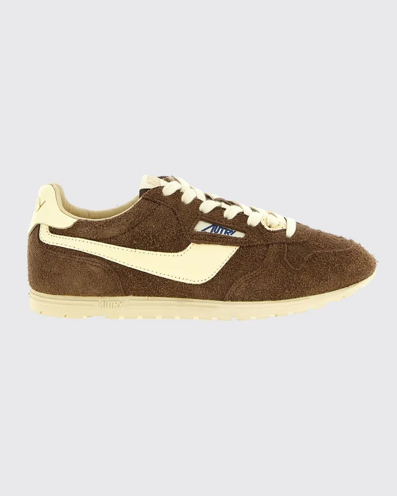 AUTRY Windspin Low-Top-Sneaker aus Kalbsleder mit gepolstertem Knöchel Braun