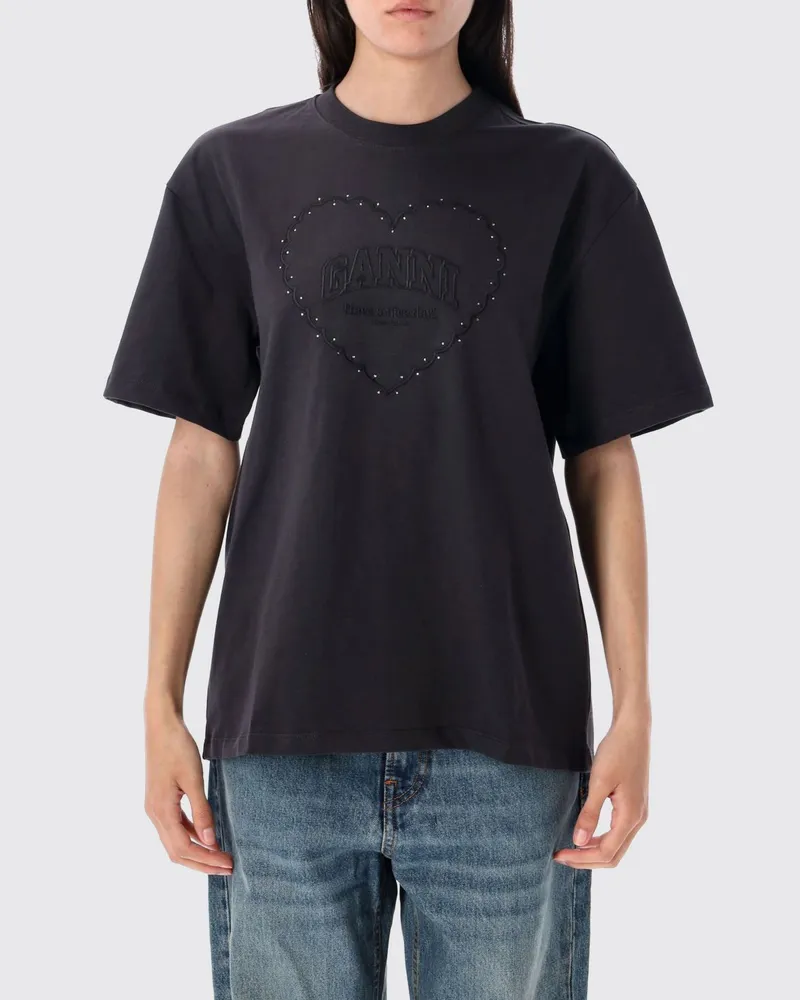 Ganni T-shirt damen Charcoal