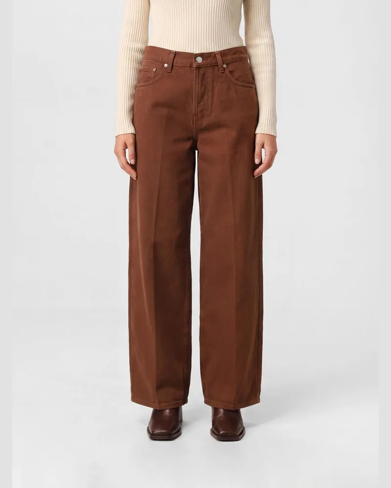 Haikure Bethany Wide-Leg Jeans mit mittlerer Leibhöhe aus Bio-Baumwolldenim Braun