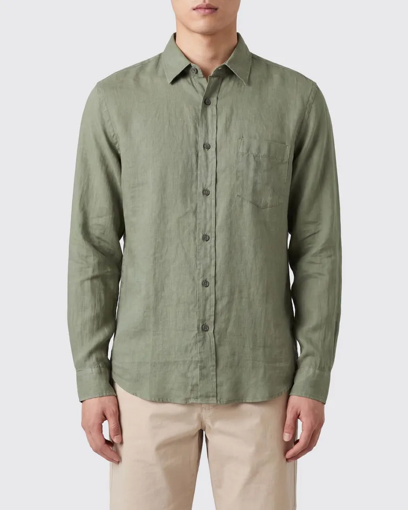120% Lino T-shirt herren Kaki