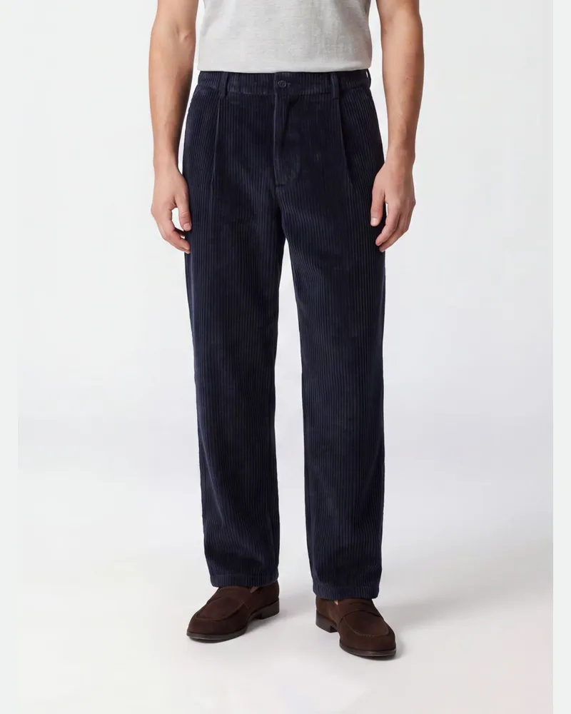 Giorgio Armani Weit geschnittene Cordhose mit Pattentaschen Charcoal