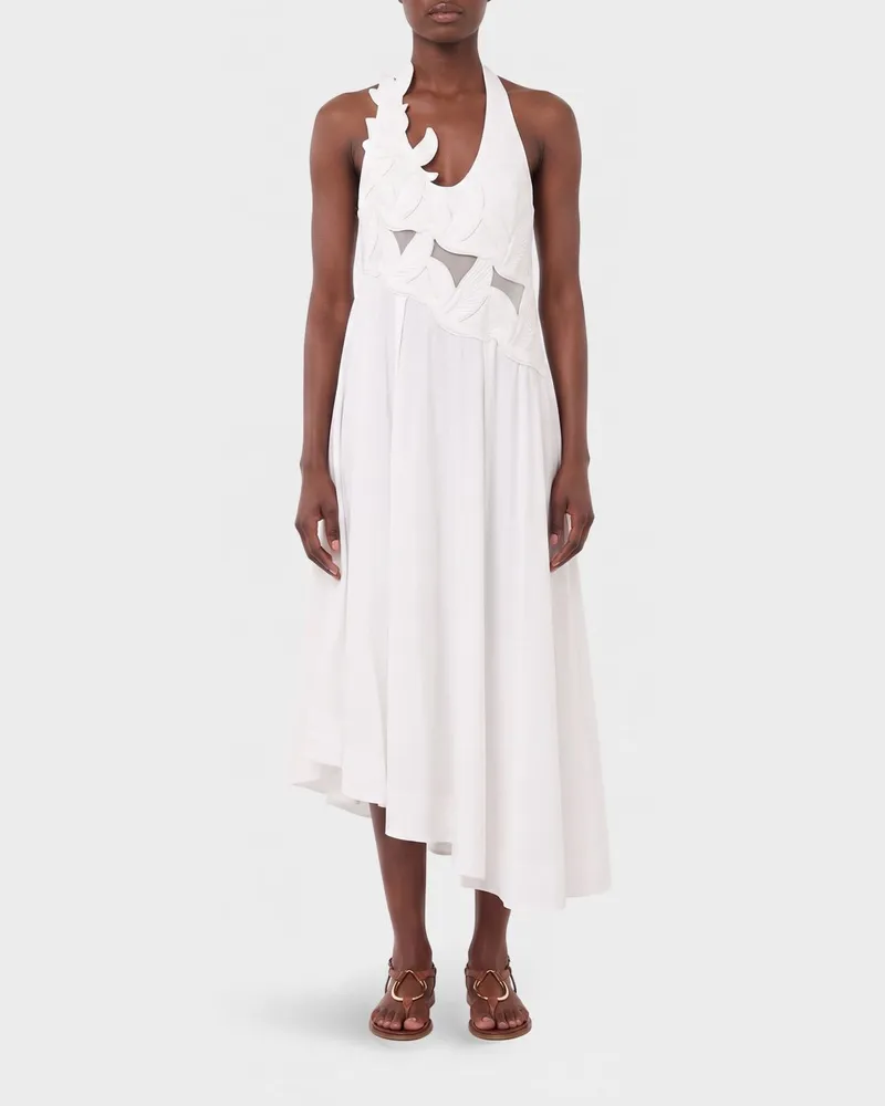 Zimmermann Asymmetrisches Baumwollkleid Ivory