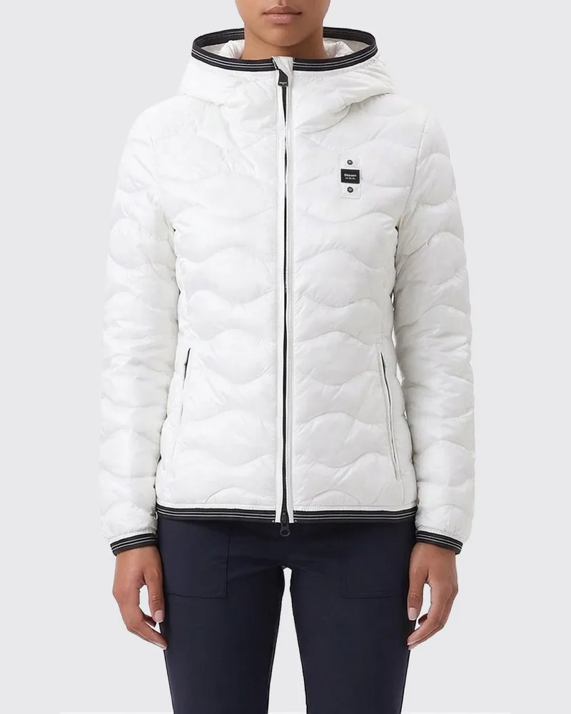 Blauer Jacke damen Weiß
