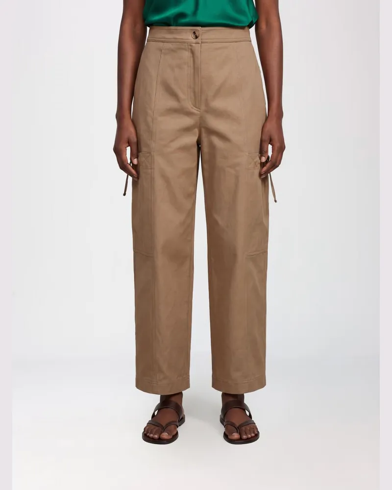 Max Mara Cargo-Hose aus Stretch-Baumwolle Beige