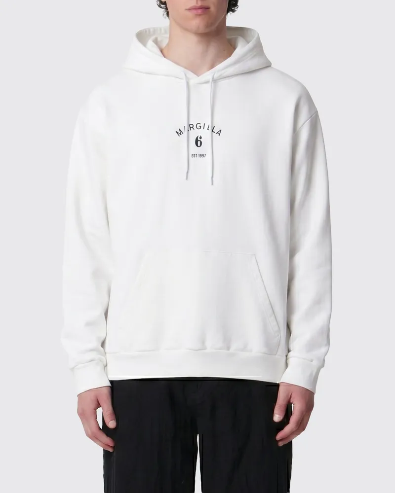 Maison Margiela Baumwoll-Kapuzenpullover Weiß