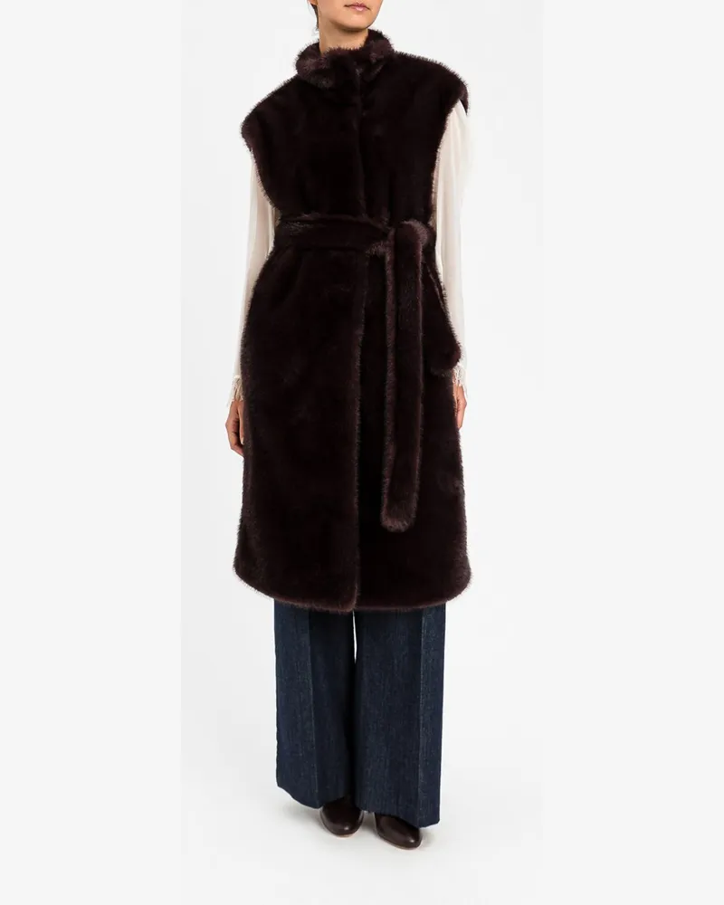 Twin-Set Pelzmantel damen Braun