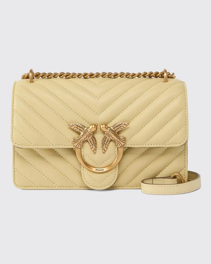 Pinko Love One Mini Chevron Steppnappa-Tasche Gelb