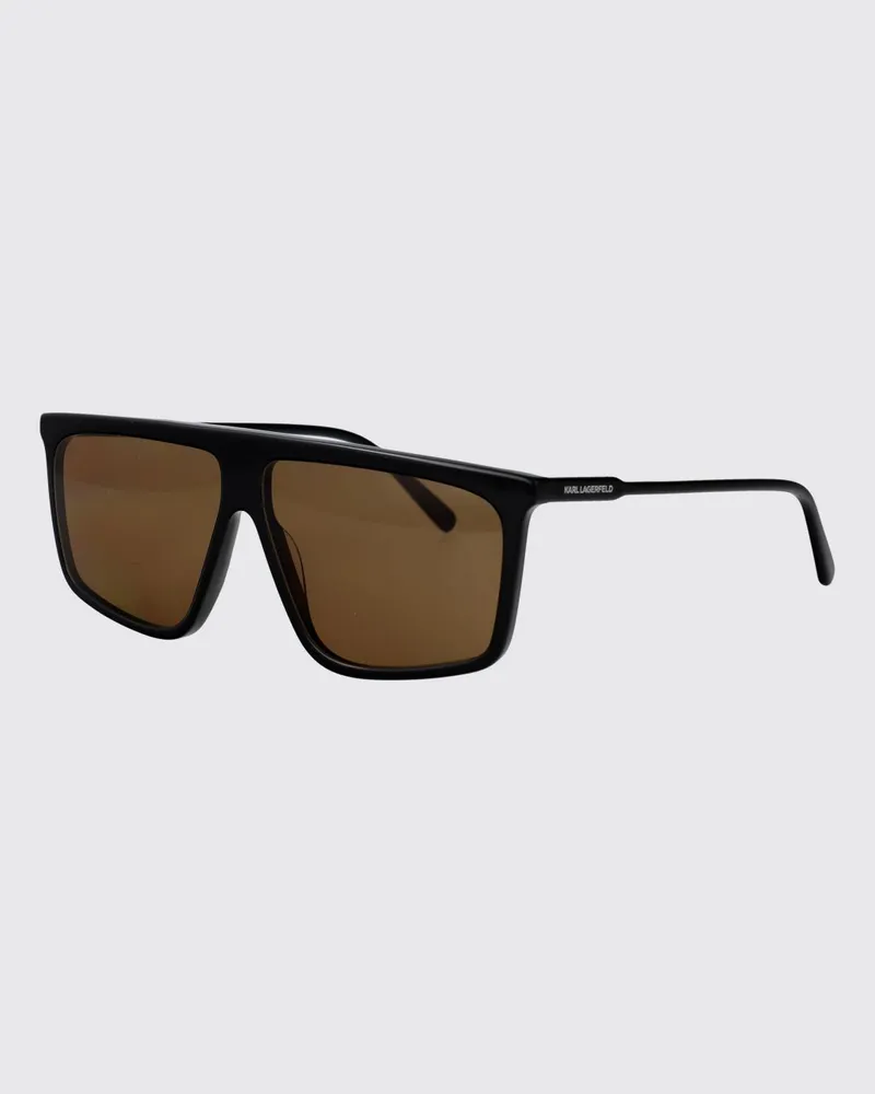 Karl Lagerfeld Eckige Sonnenbrille im sportlichen Vintage-Design aus Acetat Schwarz