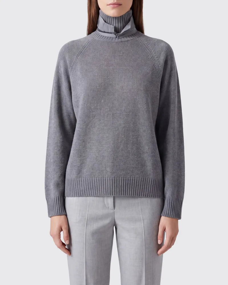 Brunello Cucinelli Rollkragenpullover aus reinem Kaschmir mit Schmuckdetail Grün