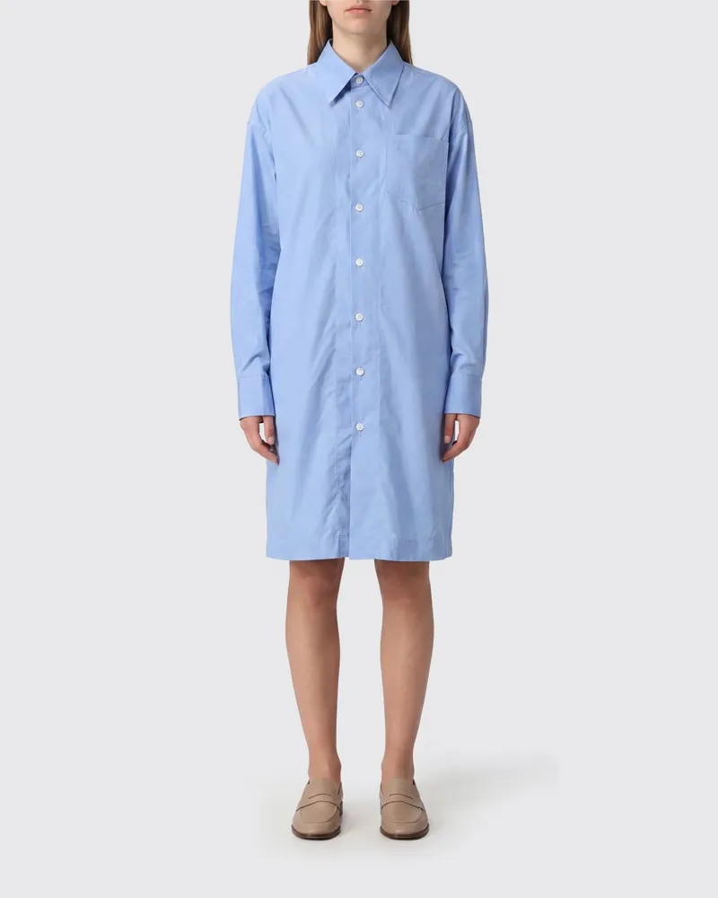 AMI Paris Baumwoll-Hemdblusenkleid Blau
