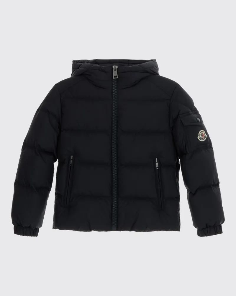Moncler Adilie Nylon-Daunenjacke mit Kapuze für Mädchen mit elastischen Bündchen Navy