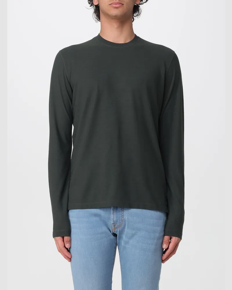 Zanone Basic Baumwoll T Shirt Schwarz