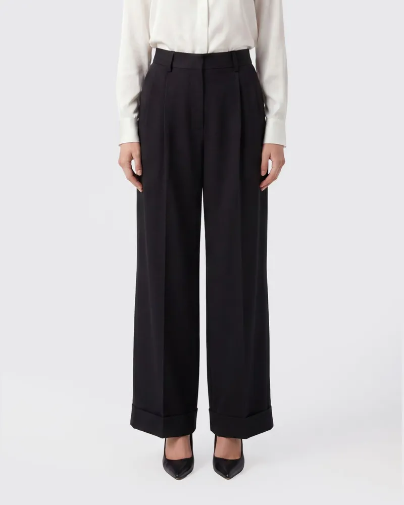 Junya Watanabe Palazzo-Hose aus Wollmischung Schwarz