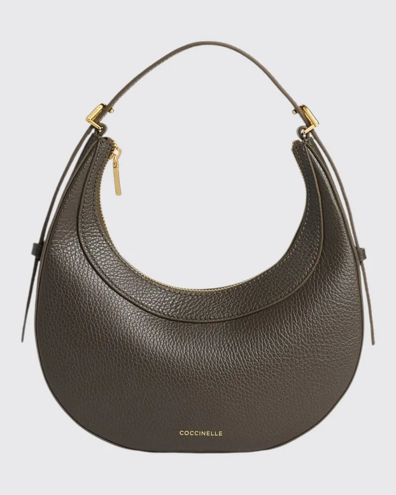 Coccinelle Whisper Mini-Schultertasche von aus Leder mit verstellbarem Griff Grau